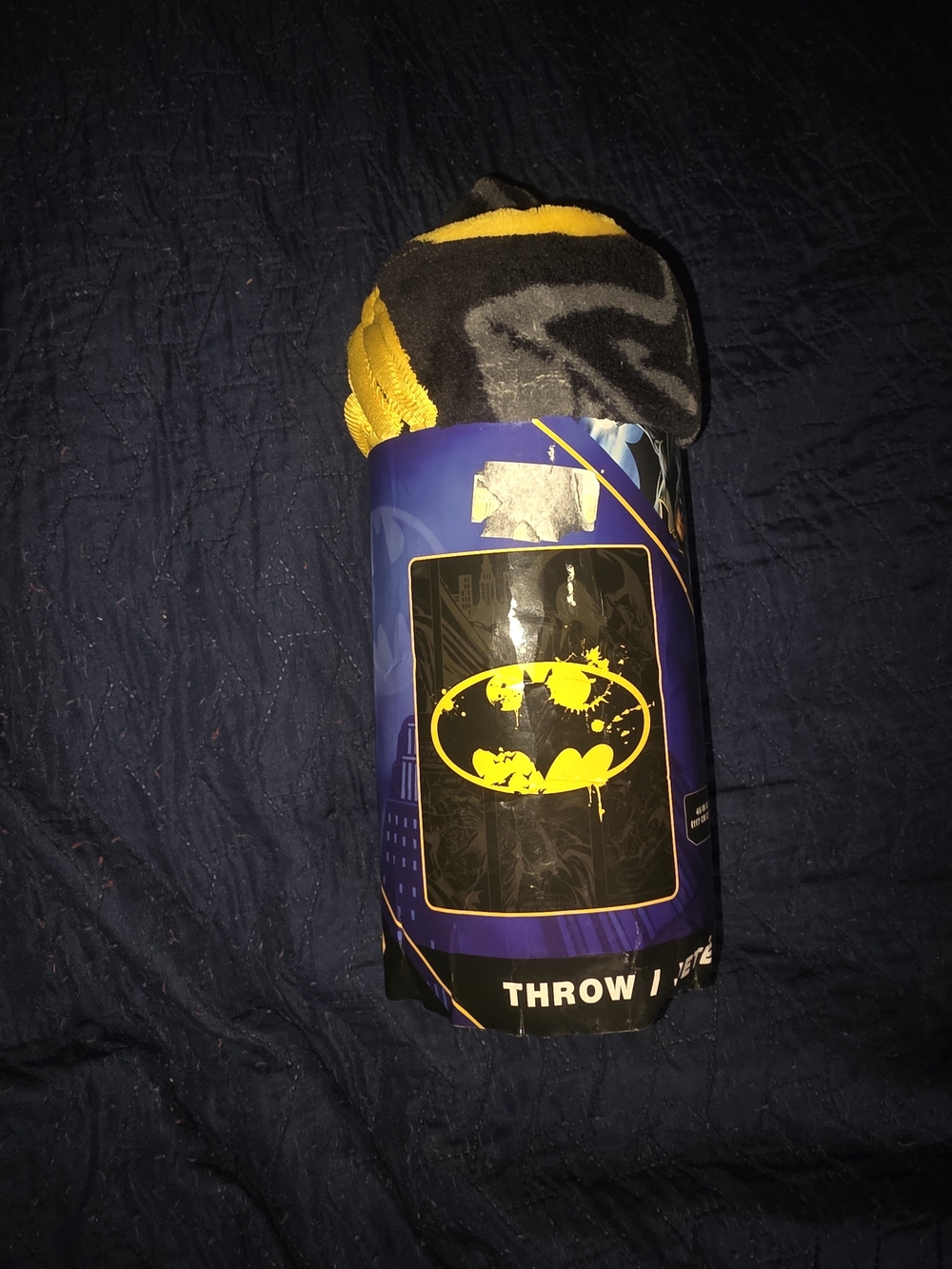 DC Comics Batman Throw Blanket - Black, Yellow, Gray